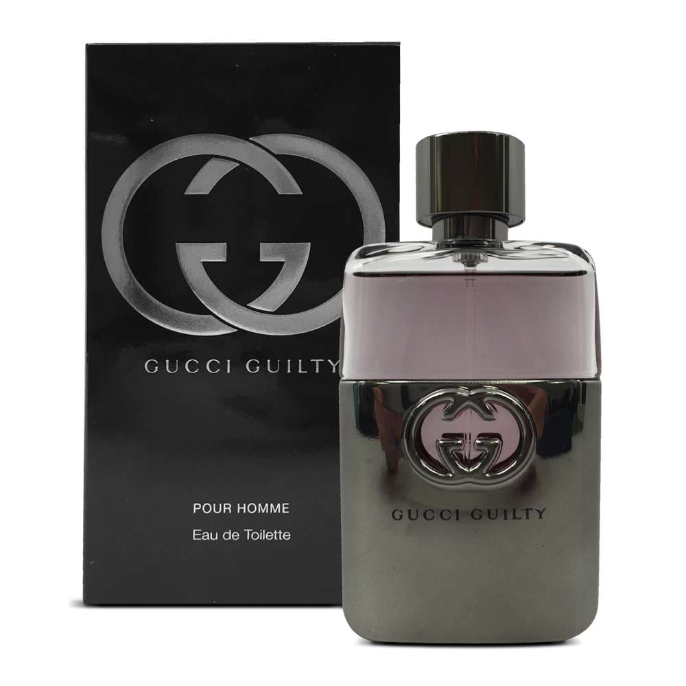 Buy GUCCI GUILTY 1.6 Oz Eau De Toilette For Men and Get a Free ARMAF TRES JOUR 3.4 Oz Eau De Parfum For Women